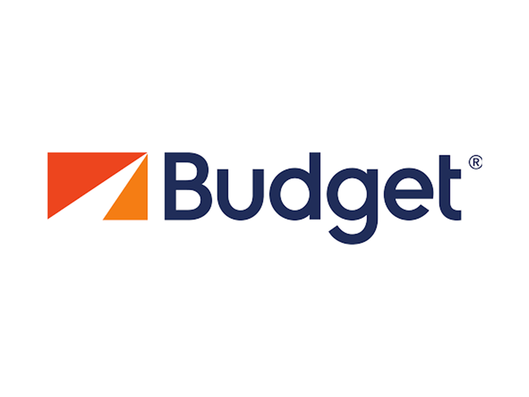 Budget Car Rental logo featuring an orange and white design
