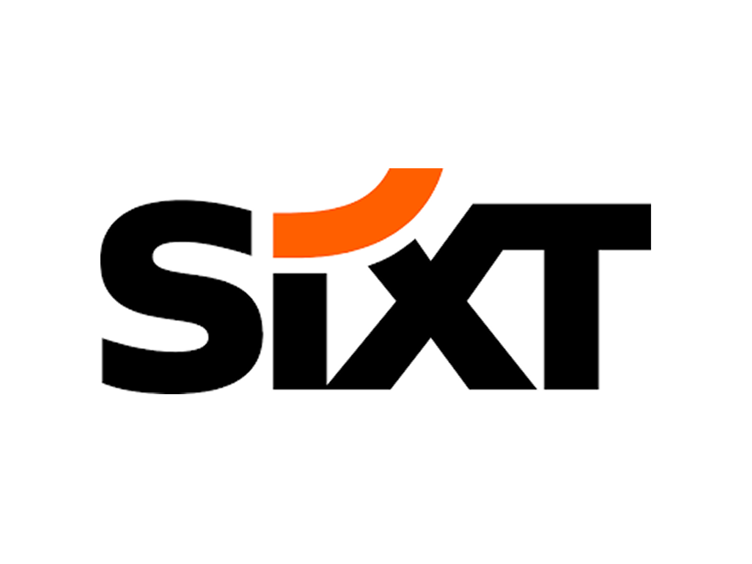 Sixt logo in black and orange