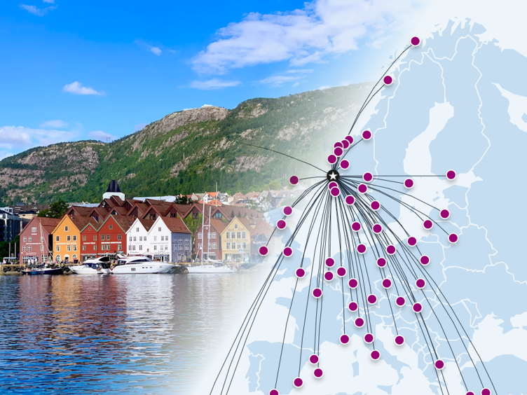 Bergen by med rutekart. Originalfoto: AgentJ/Unsplash