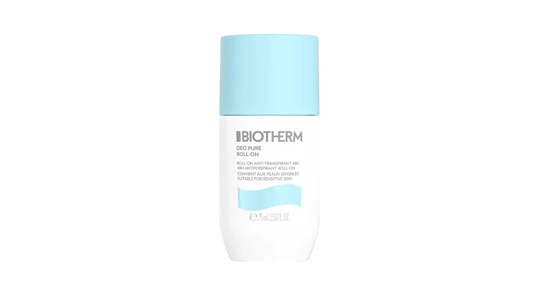 Bilde av Biotherm Deo Pure Roll-On, flasken er hvit og korken er blå.