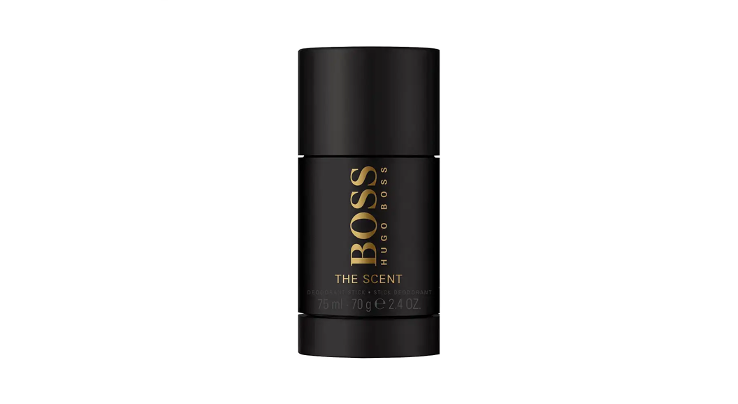 bilde av Boss The Scent Deodorant Stick flasken er svart med gull tekst.